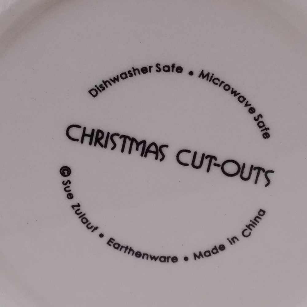 Christmas Cut-Outs MUG by Sue Zulauf Santa Claus Earthenware 14 oz Cup - Picture 9 of 12